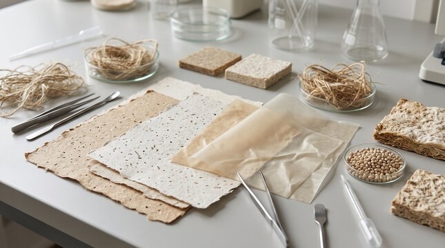 Matzah crackers and ingredients preparation on white tabletop