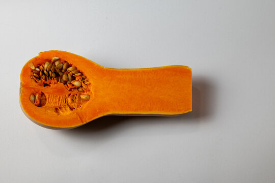 Fresh Cut Butternut Squash with Seeds