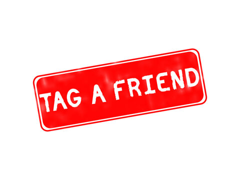 Red tag a friend stamp icon design