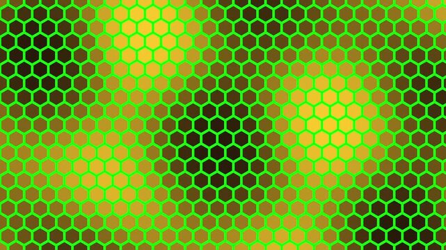 Glowing Hexagonal Honeycomb Grid Flow Seamless Loop Chroma Key Background