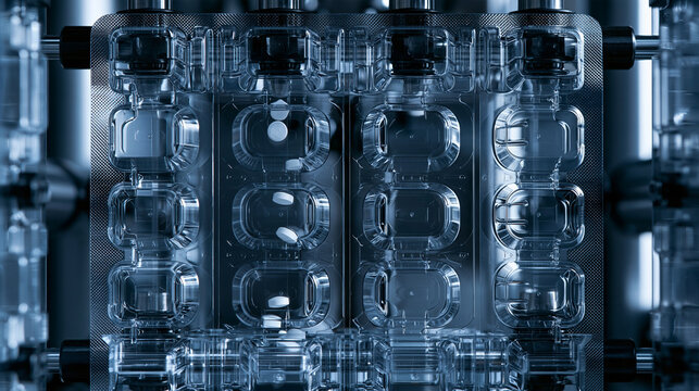 Automated Pharmaceutical Packaging Machine Filling Blister Packs with Pills