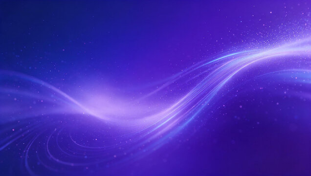Abstract Purple Glowing Light Wave with Sparkling Particles