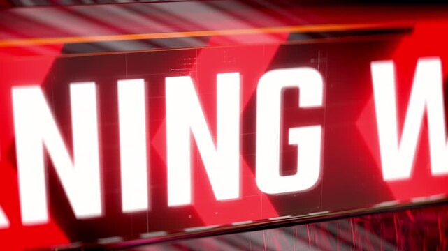 Warning text message running across red LED display, alert signal