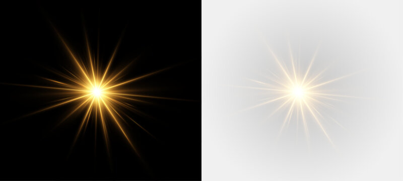 Sunlight burst with radiant beam sparkle and glowing starlight lens effect in nature design.