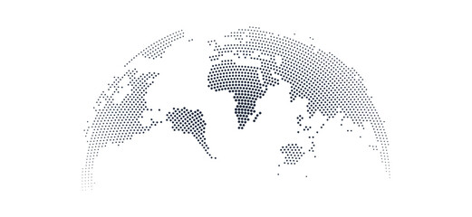 Dotted world globe illustration for global business, international connectivity, and worldwide communication concept design © Ahmed Yousuf Zai