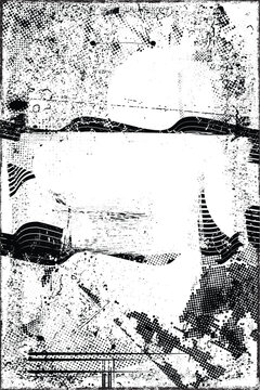 Glitch distorted grungy isolated layers . Design element for brochure, social media, posters, flyers. Overlay texture.Textured banner with Distress effect .Vector halftone dots . Screen print texture