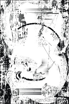 Glitch distorted grungy isolated layers . Design element for brochure, social media, posters, flyers. Overlay texture.Textured banner with Distress effect .Vector halftone dots . Screen print texture