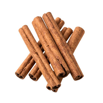 Natural Cinnamon Sticks Pile Isolated on Transparent Background PNG