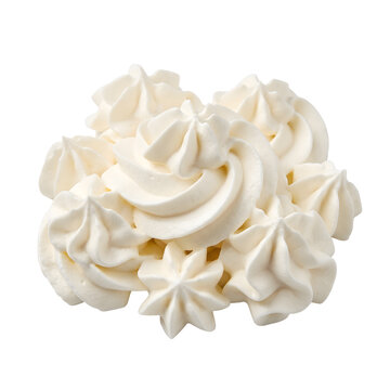 Swirled Whipped Cream Clusters Isolated on Transparent Background PNG