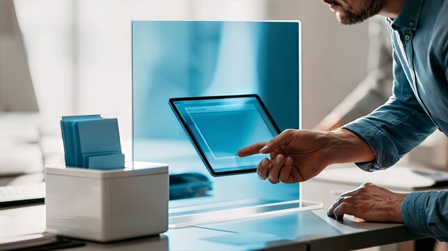 Employee Survey Privacy Station with Tablet and Ballot Box