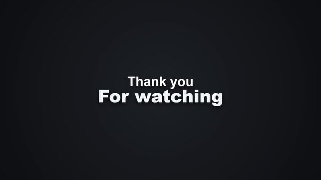 Text displays gratitude for viewership across black screens silhouette