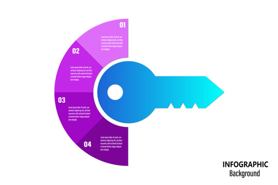 Circle puzzle infographic. Diagram, graph, presentation. 4 Key Steps to Success. Venn Diagram Elements. Vector illustration.