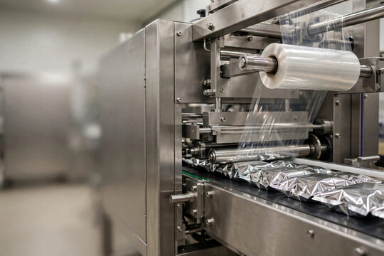 Film roll feeding flow wrap packaging machine sealing packets