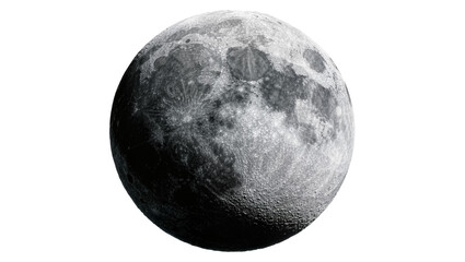 Detailed textured full moon, isolated on transparent background © Maria