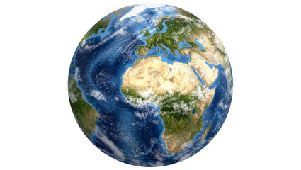 Detailed planet Earth showing continents and oceans, isolated on transparent background © Maria