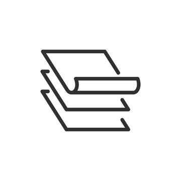 Stacked material layers, linear icon. Multilayer structure, layered construction and composite materials. Line with editable stroke.