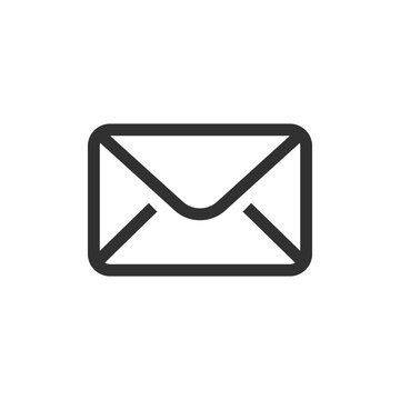 Closed envelope, linear icon. Postal mail, written correspondence and electronic messaging. Line with editable stroke.