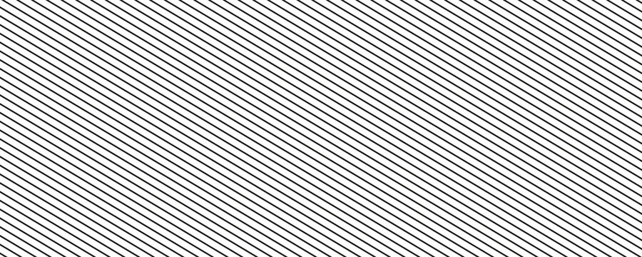 Thin diagonal line seamless pattern. Repeated fine slash lines background. Pinstripe wallpaper. Black and white tilted slanted strip backdrop. Repeating oblique linear texture overlay.eps 10