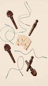 Disassembled Violin Maintenance Tools and Parts Collection