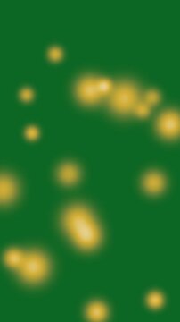 festive christmas bokeh lights floating on dark green background
