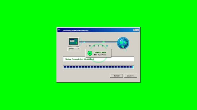 Vintage Computer Network Connection Progress Window Interface