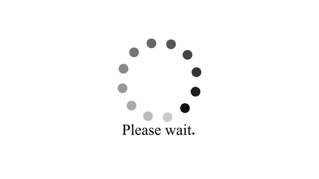 Minimalist loading spinner animation with please wait text for web interface and digital user experience