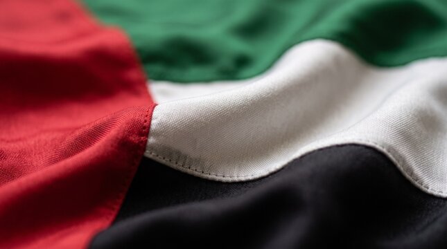 the United Arab Emirates flag fabric texture for UAE National Day backdrop