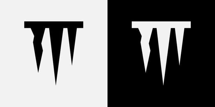 Icicle icon in solid black and white, representing winter or cold.
