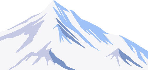 Snow Covered Mountain Peak Illustration Isolated on Transparent Background © Charozzz
