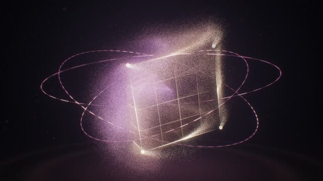 Generative AI Diffusion Concept With Glowing Particle Shapes Morphing And Neural Network