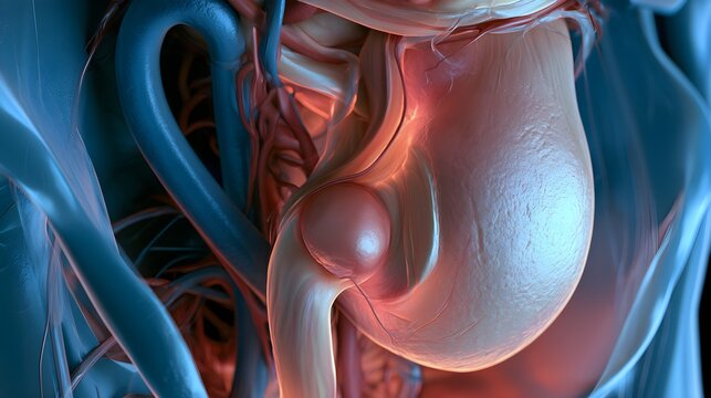 Medically accurate visualization of a broad ligament fibroid