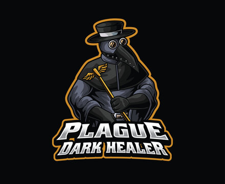 Plague Doctor Dark Healer Mascot Logo Illustration