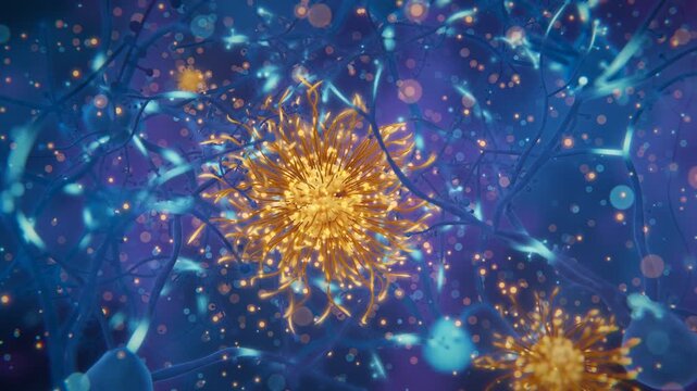 Alzheimers Disease Amyloid Beta Plaques Forming Between Neurons In The Brain 3D Medical Animation