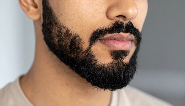 Close-up portrait featuring Coarse-textured full beard style