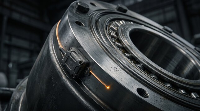 Close-up of futuristic spaceship in space