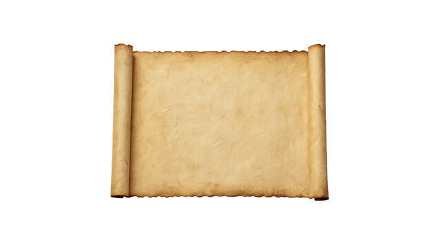 Horizontal old vintage parchment paper scroll blank ancient sheet