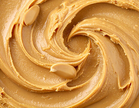 Crunchy peanut butter background, macro shot, full frame. AI