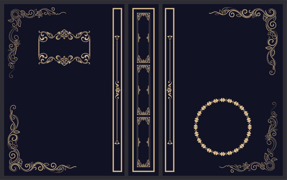Hardcover book cover design featuring vintage elements and gold-gilded edges.