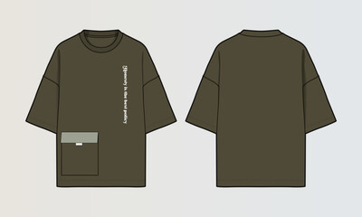 Obraz na płótnie Canvas Modern Cut and Sew T-Shirt Collection with Panel Patterns and Graphic Designs
