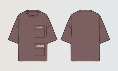 Naklejka na ściany i meble Modern Cut and Sew T-Shirt Collection with Panel Patterns and Graphic Designs