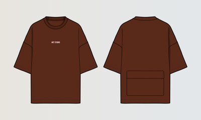 Obraz na płótnie Canvas Modern Cut and Sew T-Shirt Collection with Panel Patterns and Graphic Designs