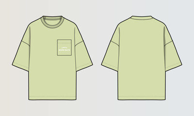 Naklejka na ściany i meble Modern Cut and Sew T-Shirt Collection with Panel Patterns and Graphic Designs