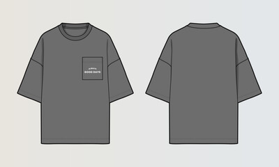 Naklejka na ściany i meble Modern Cut and Sew T-Shirt Collection with Panel Patterns and Graphic Designs