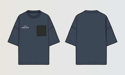 Naklejka na ściany i meble Modern Cut and Sew T-Shirt Collection with Panel Patterns and Graphic Designs