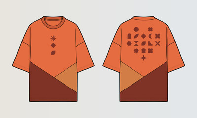 Modern Cut and Sew T-Shirt Collection with Panel Patterns and Graphic Designs