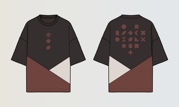 Modern Cut and Sew T-Shirt Collection with Panel Patterns and Graphic Designs