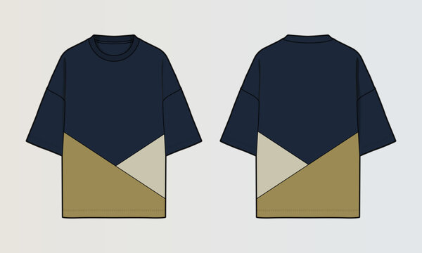 Modern Cut and Sew T-Shirt Collection with Panel Patterns and Graphic Designs