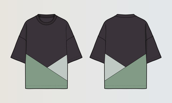 Modern Cut and Sew T-Shirt Collection with Panel Patterns and Graphic Designs