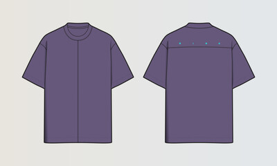 Naklejka na ściany i meble Modern Cut and Sew T-Shirt Collection with Panel Patterns and Graphic Designs