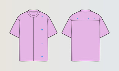 Naklejka na ściany i meble Modern Cut and Sew T-Shirt Collection with Panel Patterns and Graphic Designs